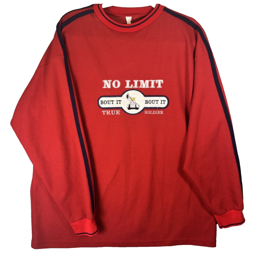 Vtg 90s No Limit Master P Bout It Bout It True Soldier Long Slvs Pullover HipHop